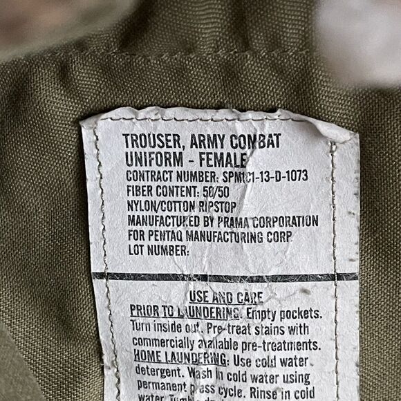 Military Combat Trousers Womens Size 28X30 Pants Green Camouflage Straight Leg - Picture 3 of 16